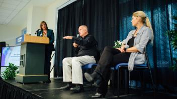 Speakers on stage