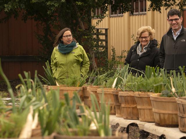 Chellie Pingree and Ned Spang at the UC Davis Student Farm