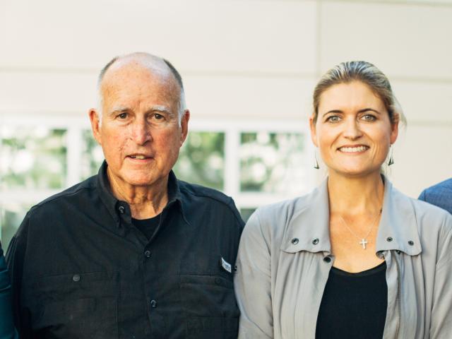 Jerry Brown and Anita Oberholster